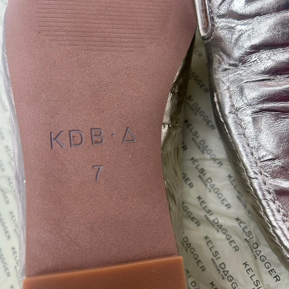 Kelsi Dagger Metallic Silver Square-Toe Loafers - Picture 12 of 13